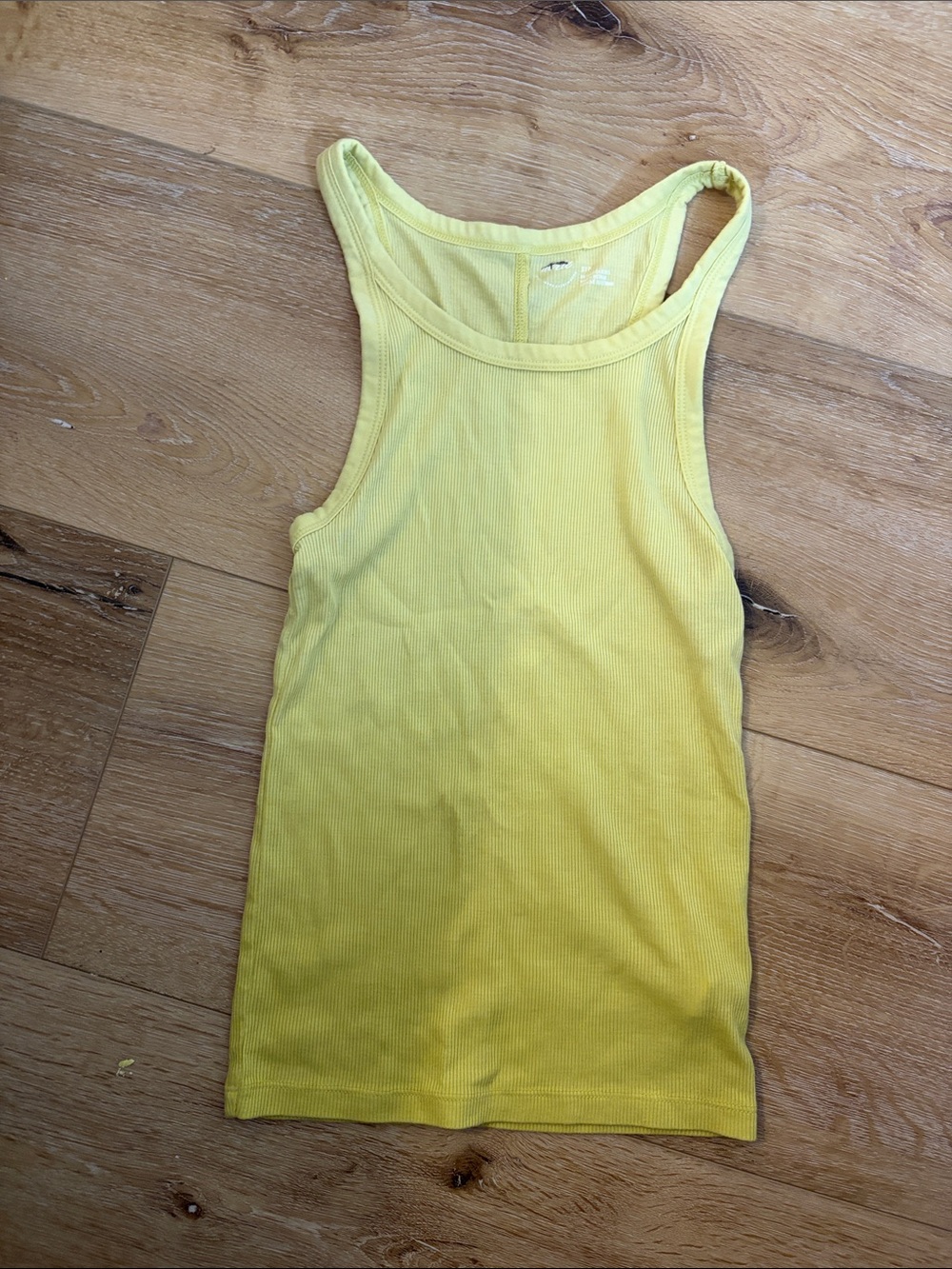 aerie Yellow Ribbed Racerback Tank